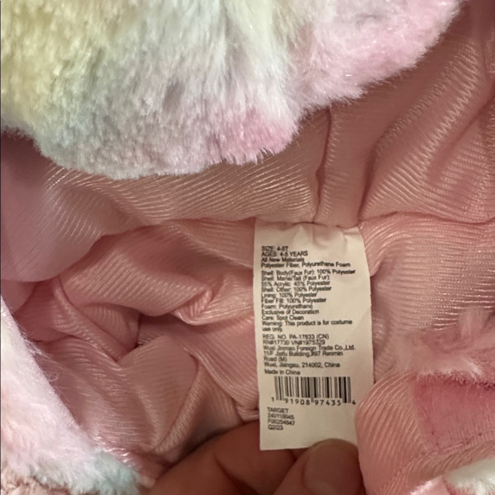 Pegasus Costume With Pastel Fleece for Kids Size 4/5 - Picture 6 of 10